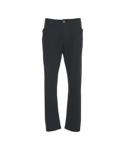 Transit Tailored Black Virgin Wool Chinos With Front Creases In Black
