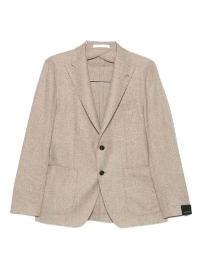 Tagliatore Tailored Tortora Jacket With Cashmere Blend In Multi