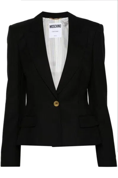 Moschino Tailored Black Wool Blazer In Black