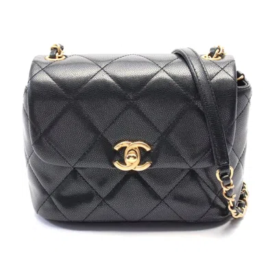 Pre-owned Chanel Calf Leather Shoulder Bag Black