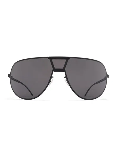 Mykita Aviator Sunglasses With Black Aluminum Frame In Gray