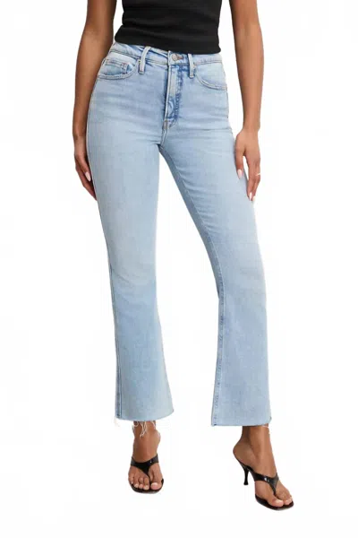 Good American Good Standard Kick Flare Jeans In Dark Blue Wash In Blue