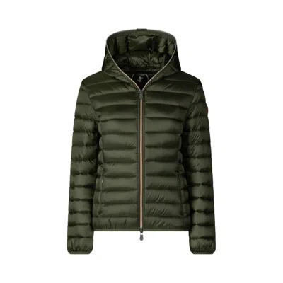 Save The Duck Lightweight Quilted Coat With Zip-up Hood In Black