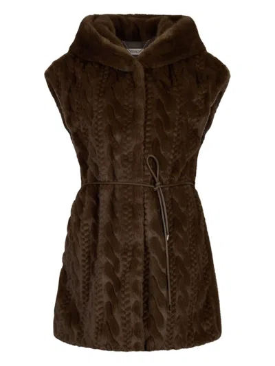Liu •jo Fur Coat Liu Jo Woman Color Cocoa In Brown