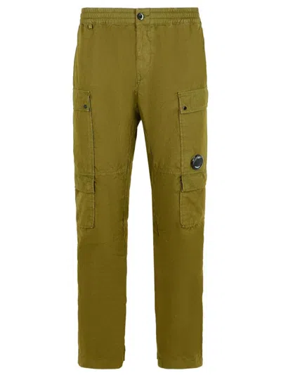 C.p. Company Utility Trousers With Cargo And Pockets In Green