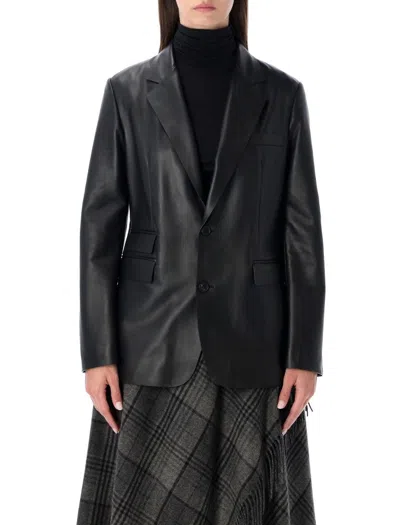 Polo Ralph Lauren Slim Fit Lambskin Leather Blazer In Black