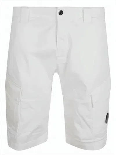 C.p. Company Regular Fit Cargo Shorts With Multiple Pockets In White