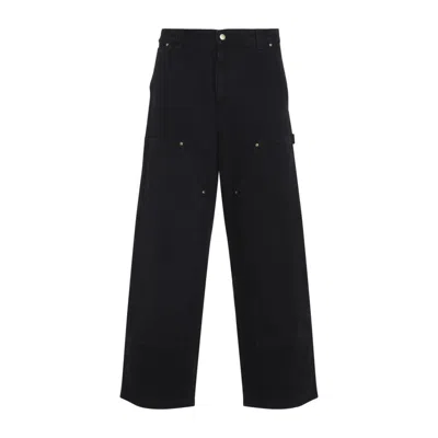 Carhartt Relaxed Straight-leg Jeans With Utility Pockets And Rivet Details In Black