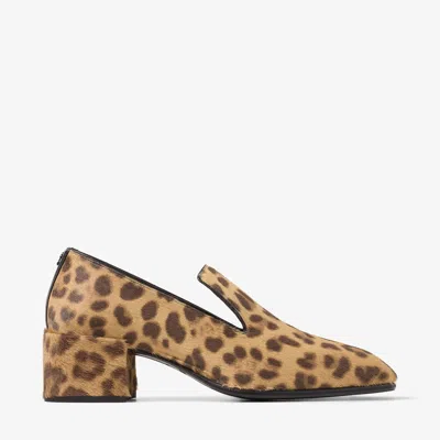 Jimmy Choo Eliot Slipper 45 Leopard-print Calf Hair Pumps In Multi