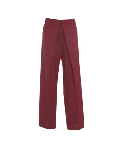 Semicouture 'vivienne' Wide-leg Pants In Burgundy