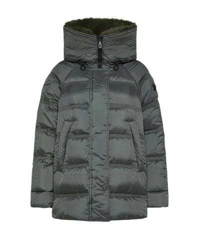 Peuterey Medium-length Puffer Jacket With Adjustable Side Zips In Gray