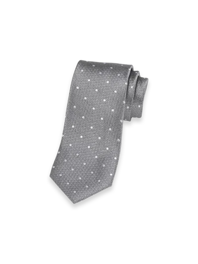 Paul Fredrick Dot Woven Silk Tie In Gray