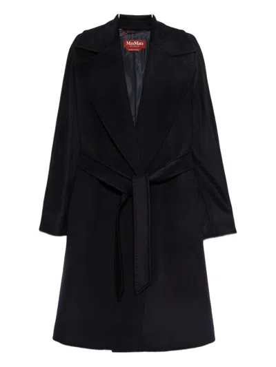 Max Mara Studio Blue Virgin Wool Coat In Blue