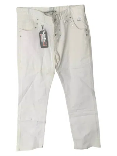 Rnt23 Men's Classic Hand Embellished Denim Jeans In White In Multi