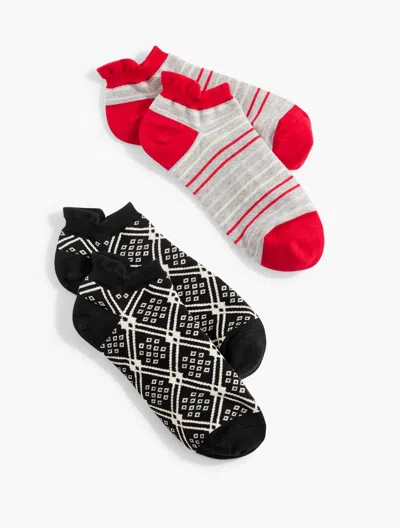 Talbots T By  Alpine Jacquard 2-pack Socks - Black - 001 In Multi