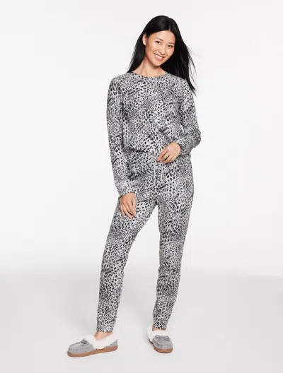 Talbots Jogger Sleep Set - Swirly Animal - Light Grey - Xl  In Gray