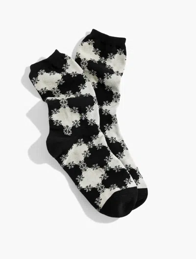Talbots Snowflake Argyle Trouser Socks - Black - 001  In Black