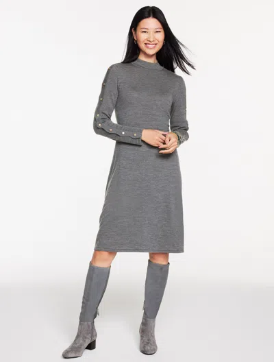 Talbots Plus Size - Merino Wool Scallop Fit & Flare Dress - Shadow Heather - X