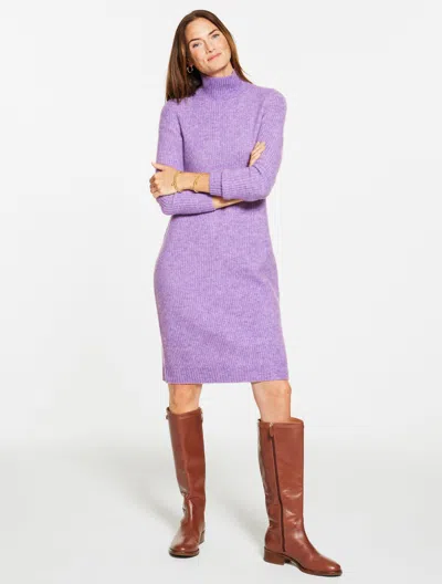Talbots Plus Petite - Turtleneck Sweater Dress - Royal Purple Heather - 2x  In Purple