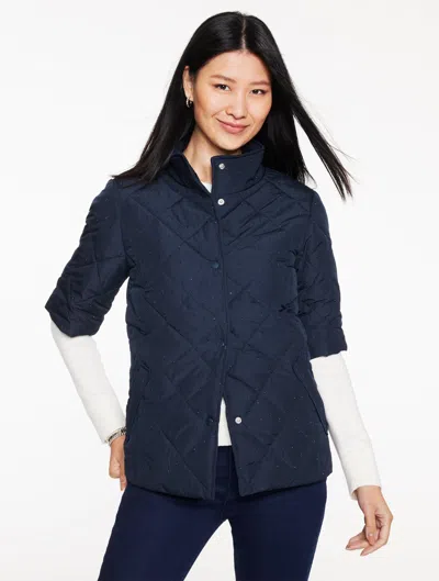 Talbots Plus Petite - Studded Puffer Jacket - Indigo - 2x  In Blue