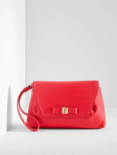 Talbots Pebble Leather Wristlet - Red - 001  In Red