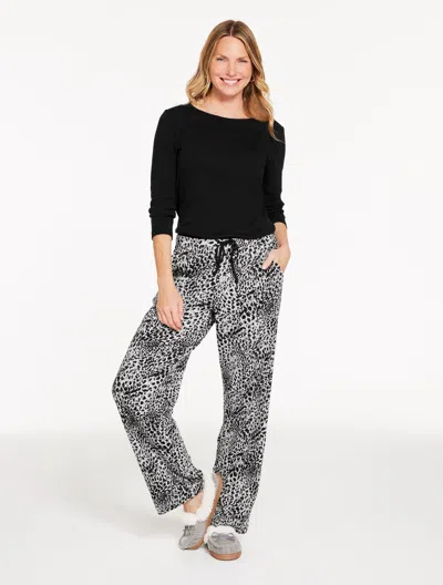 Talbots Plus Size - Cotton Sleep Set - Swirly Animal - Black - 1x  In Black