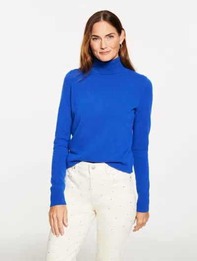 Talbots Petite - Perfect Cashmere Turtleneck - Blue Majesty - Xl  In Blue
