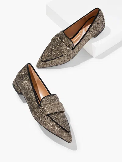 Talbots Scarlet Sparkle Pointed Toe Loafers - Tin Grey - 10 1/2 M  In Gray