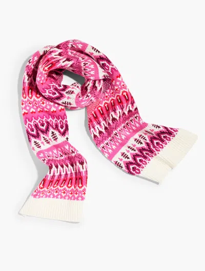Talbots Modern Fair Isle Scarf - Ivory - 001  In White