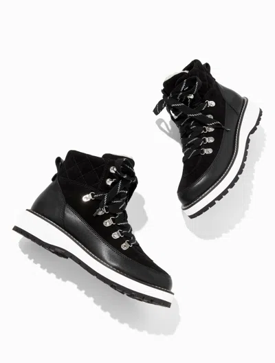 Talbots Jules Suede & Leather Hiker Boots - Black - 10 1/2 M  In Black