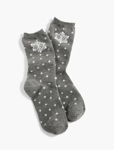 Talbots Dazzle Snowflake Trouser Socks - Shadow Heather - 001
