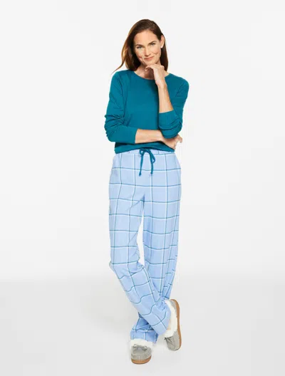 Talbots Plus Size - Cotton Sleep Set - Cozy Plaid - Vista Blue - 3x  In Blue