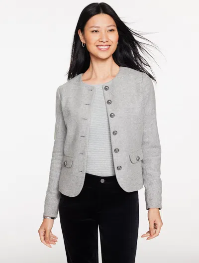 Talbots Plus Petite - Shetland Jacket - Grey Melange - 22  In Gray