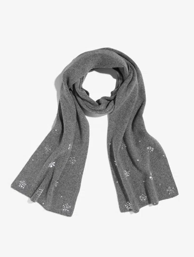 Talbots Snowflake Embellished Soft Knit Scarf - Shadow Heather - 001