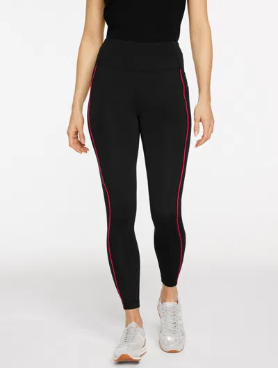 Talbots Plus Petite - Luxe Fleeceback Leggings - Gleaming Dots - Black - 2x  In Black