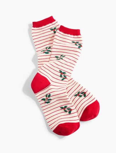 Talbots Holly Berry Trouser Socks - Ivory - 001  In Multi