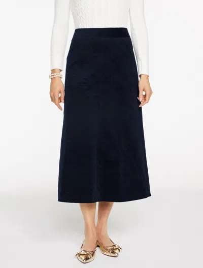 Talbots Plus Petite - Corduroy Fit & Flare Skirt - Blue - 20  In Black