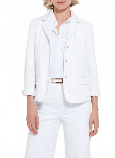 Lyssé Della Denim Cropped Blazer In White