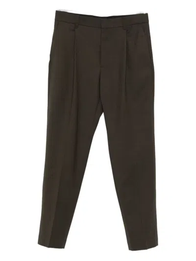 Jacquemus Deep Muted Green Trousers With Tailored Fit In Black