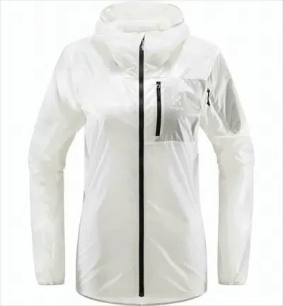 Haglöfs Lightweight Minimalist Jacket With Zippered Pocket And Hood In White