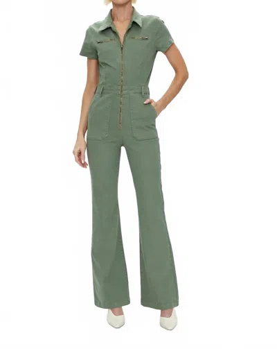 Pistola Martina Short Sleeve Flare Jumpsuit In Colonel In Green