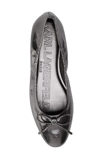 Karl Lagerfeld Women's Velma Almond Toe Ballet Flats In Gray