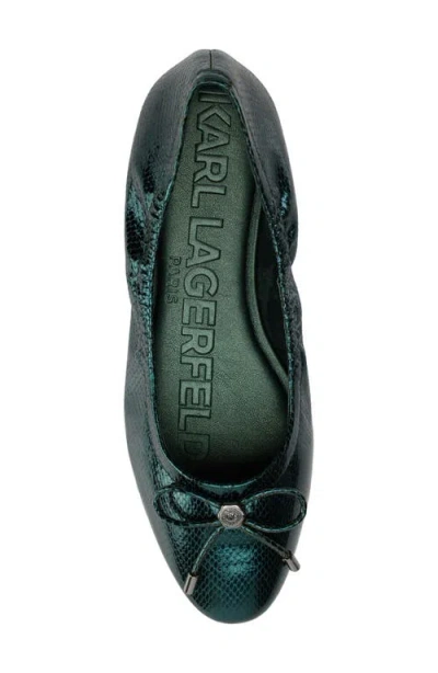 Karl Lagerfeld Women's Velma Almond Toe Ballet Flats In Green