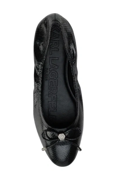 Karl Lagerfeld Women's Velma Almond Toe Ballet Flats In Black