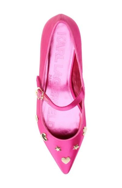 Karl Lagerfeld Women's Veyda Mary Jane Pointed Toe Flats In Pink