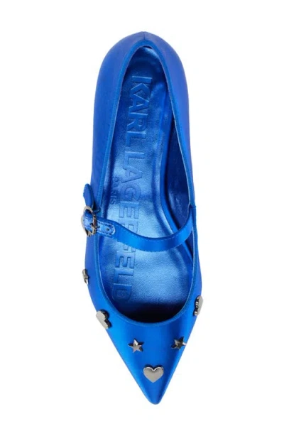 Karl Lagerfeld Women's Veyda Mary Jane Pointed Toe Flats In Blue