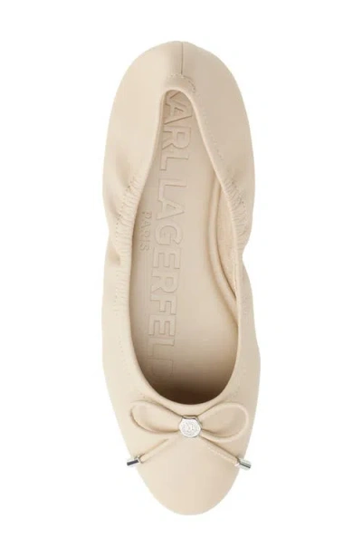 Karl Lagerfeld Paris Velma Metallic Ballet Flat In Neutral
