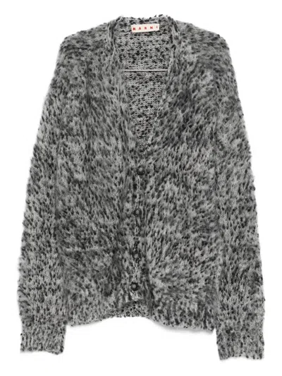 Marni Alpaca Wool-blend Cardigan In Gray