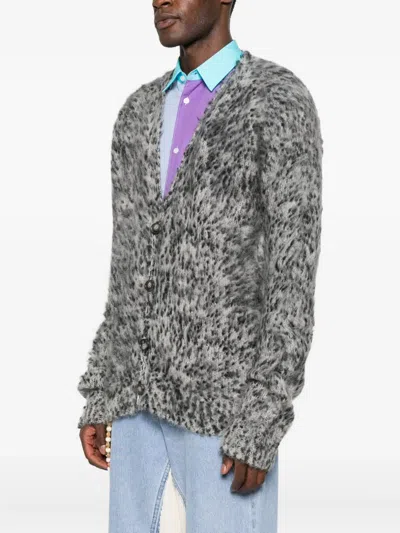 Marni Alpaca Wool-blend Cardigan In Gray