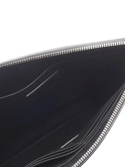 Pre-owned Saint Laurent 2020s Zip Leather Clutch Bag In Black